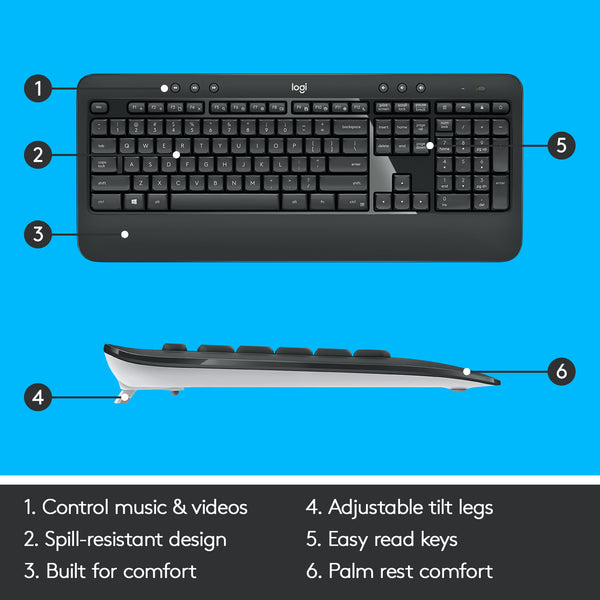Logitech MK540 Wireless Keyboard & Mouse Combo