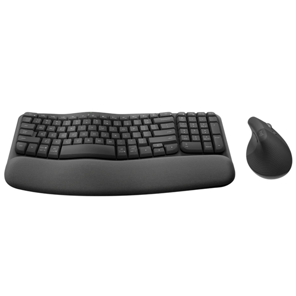 logitech wave keys and lift mouse combo graphite font view image