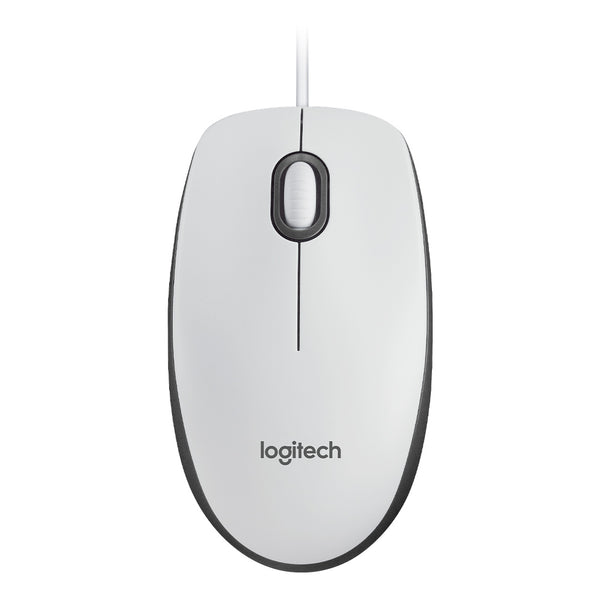 Logitech m100 usb mouse white product view 1