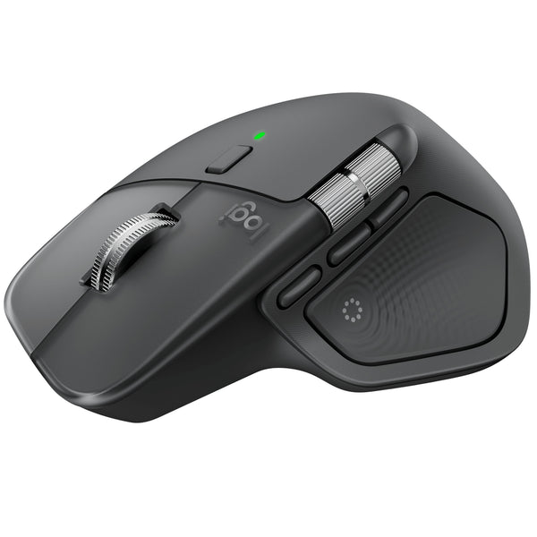 Logitech MX Master 4 Wireless Mouse in Graphite Front 3 Quarter View Image