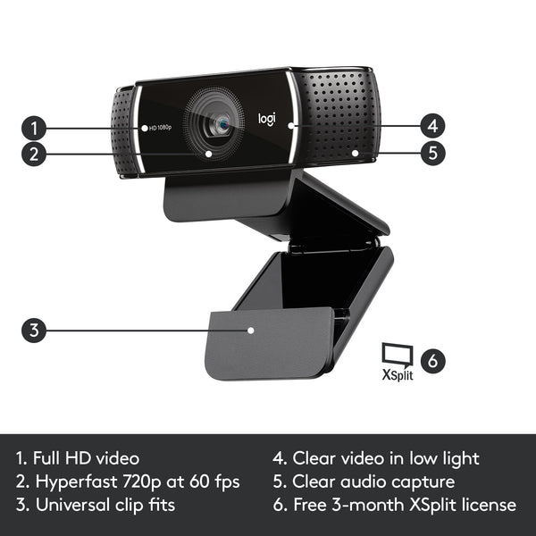 Logitech C922 Pro Stream HD Webcam 1080p