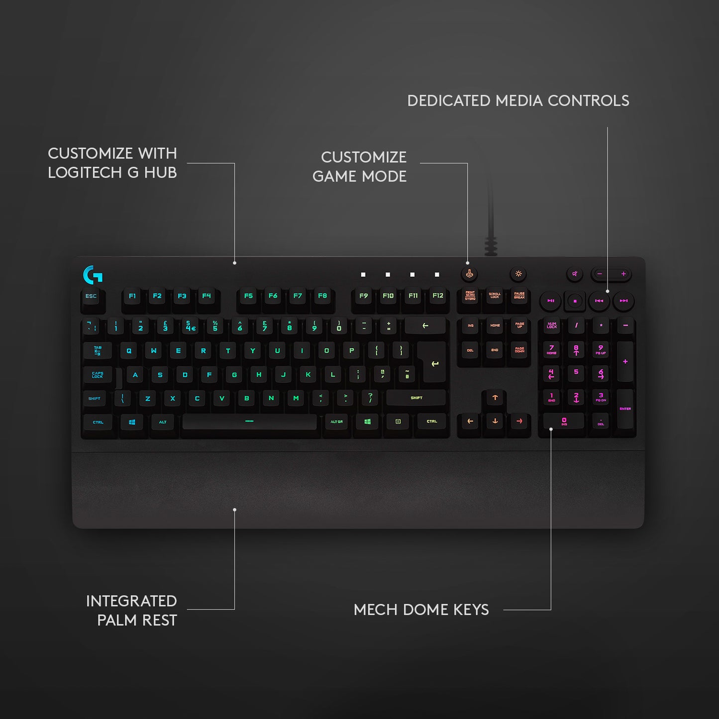 Logitech G213 Gaming Keyboard with RGB Lighting & Anti-Ghosting