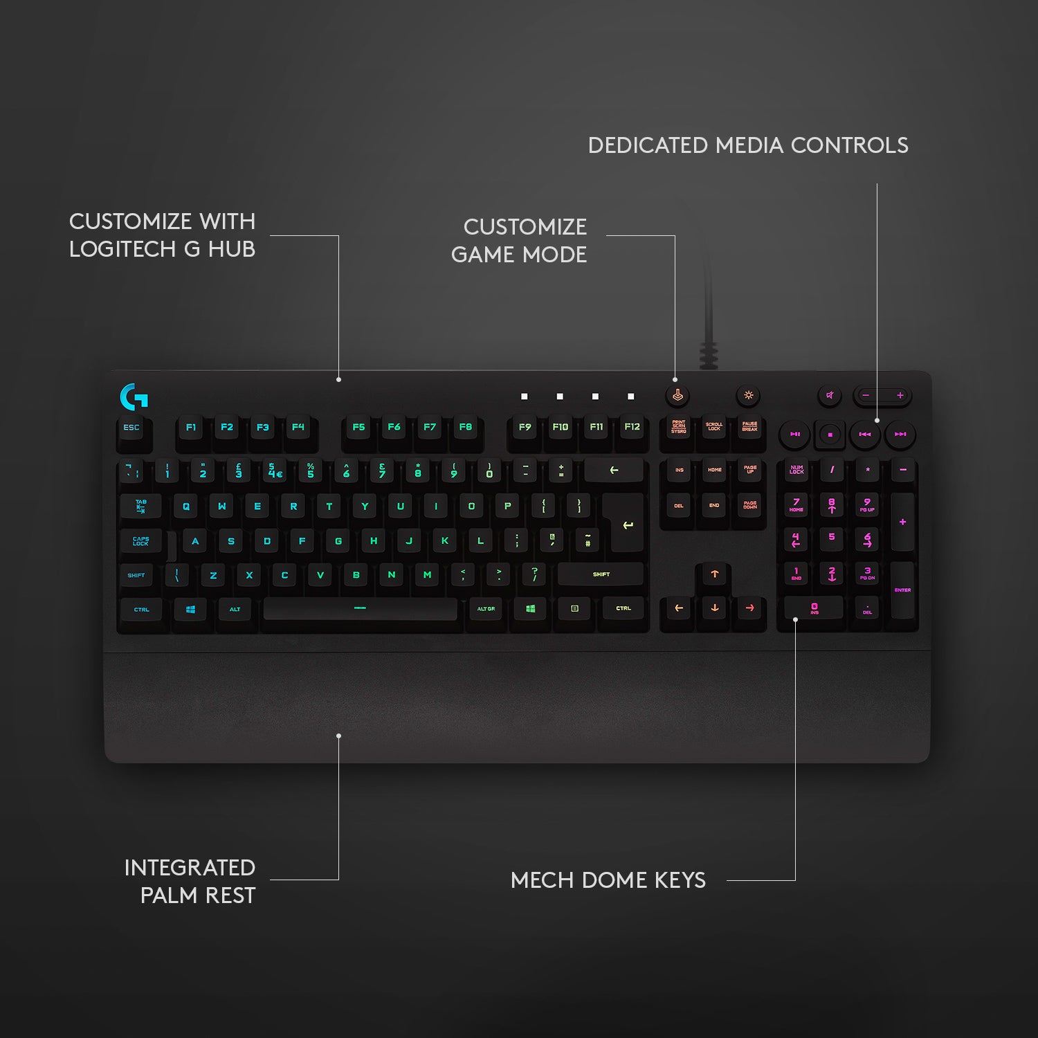 Logitech G213 Gaming Keyboard with RGB Lighting & Anti-Ghosting